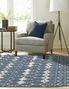 Seaside Lattice Collection Area Rug -  Margate Oval Navy Blue  lifestyle 119