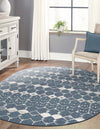 Seaside Lattice Collection Area Rug -  Margate Oval Navy Blue  lifestyle 232