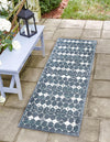 Seaside Lattice Collection Area Rug -  Margate Runner Navy Blue  lifestyle 96