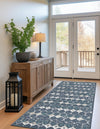 Seaside Lattice Collection Area Rug -  Margate Runner Navy Blue  lifestyle 120