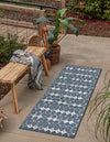 Seaside Lattice Collection Area Rug -  Margate Runner Navy Blue  lifestyle 143