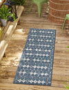 Seaside Lattice Collection Area Rug -  Margate Runner Navy Blue  lifestyle 179