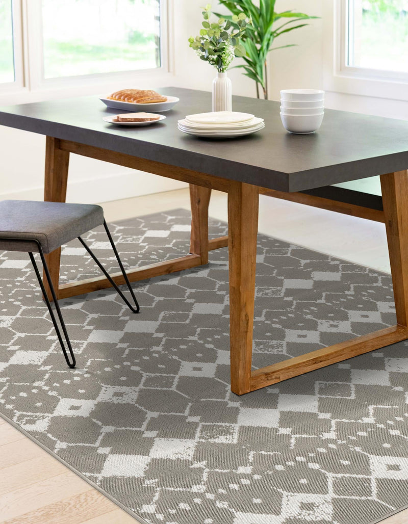 Seaside Lattice Collection Area Rug -  Margate Rectangle Gray  lifestyle 45