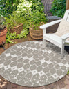 Seaside Lattice Collection Area Rug -  Margate Round Gray  lifestyle 98