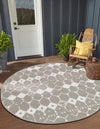 Seaside Lattice Collection Area Rug -  Margate Round Gray  lifestyle 180