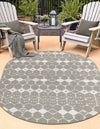 Seaside Lattice Collection Area Rug -  Margate Oval Gray  lifestyle 145