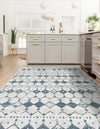 Seaside Lattice Collection Area Rug -  Margate Rectangle Ivory and Blue  lifestyle 10