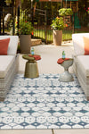 Seaside Lattice Collection Area Rug -  Margate Rectangle Ivory and Blue  lifestyle 16