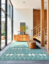 Seaside Lattice Collection Area Rug -  Margate Rectangle Teal  lifestyle 11