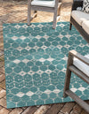 Seaside Lattice Collection Area Rug -  Margate Rectangle Teal  lifestyle 53