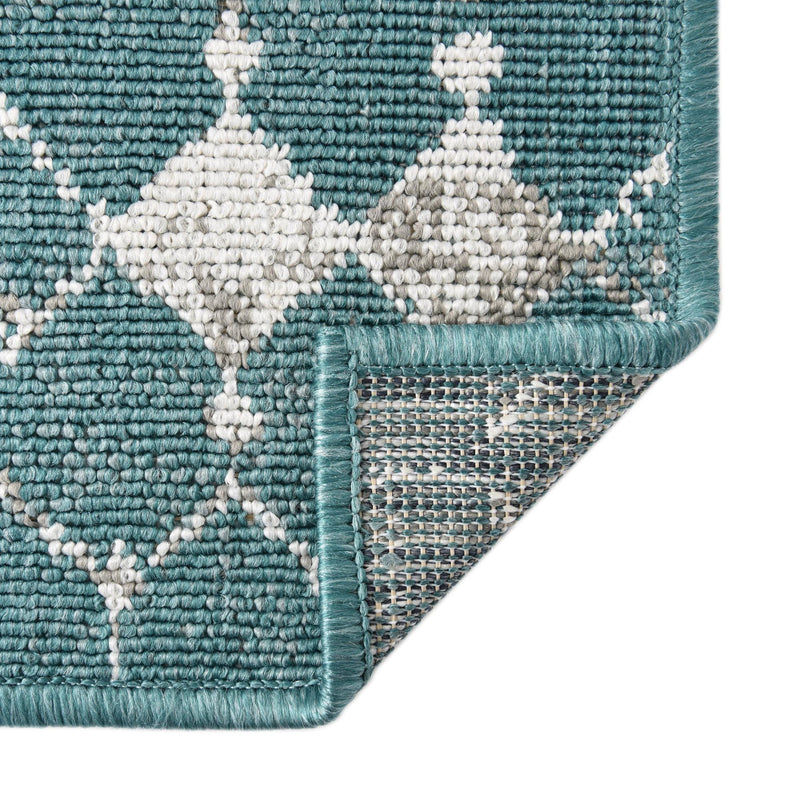 Seaside Lattice Collection Area Rug -  Margate Rectangle Teal  lifestyle 86