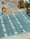 Seaside Lattice Collection Area Rug -  Margate Square Teal  lifestyle 105