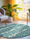 Seaside Lattice Collection Area Rug -  Margate Round Teal  lifestyle 168