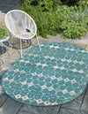 Seaside Lattice Collection Area Rug -  Margate Oval Teal  lifestyle 107