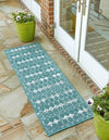 Seaside Lattice Collection Area Rug -  Margate Runner Teal  lifestyle 108