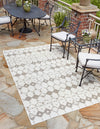 Seaside Lattice Collection Area Rug -  Margate Rectangle Ivory and Gray  lifestyle 6