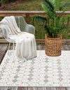 Seaside Lattice Collection Area Rug -  Margate Rectangle Ivory and Gray  lifestyle 30