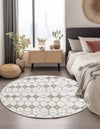 Seaside Lattice Collection Area Rug -  Margate Round Ivory and Gray  lifestyle 243