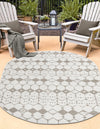 Seaside Lattice Collection Area Rug -  Margate Oval Ivory and Gray  lifestyle 154