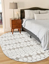 Seaside Lattice Collection Area Rug -  Margate Oval Ivory and Gray  lifestyle 208