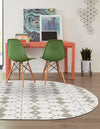 Seaside Lattice Collection Area Rug -  Margate Oval Ivory and Gray  lifestyle 244