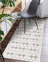 Seaside Lattice Collection Area Rug -  Margate Runner Ivory and Gray  lifestyle 136