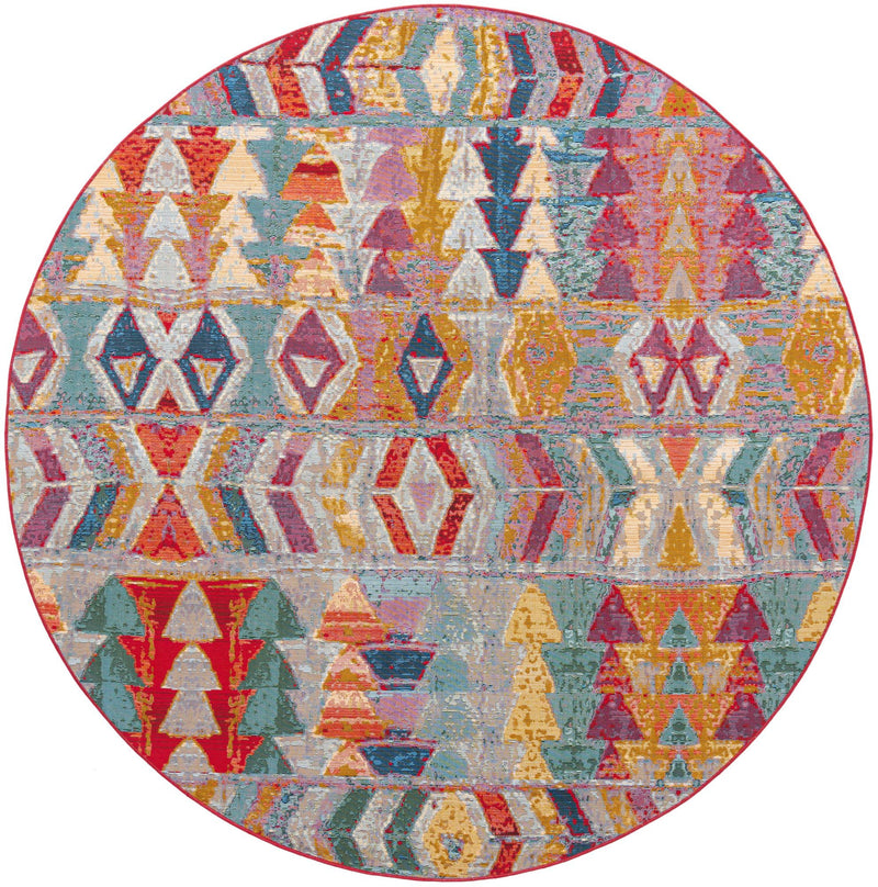 Urban Terrace Collection Area Rug -  Arcade Round Multi  lifestyle 18