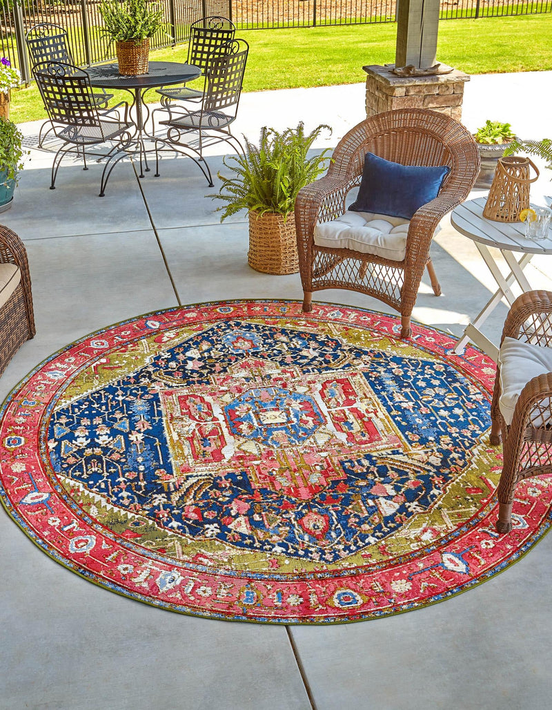 Patio Elegance Collection Area Rug -  Sanctuary Round Multi  lifestyle 18