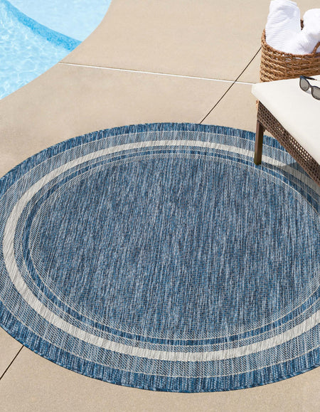 Terrace Fringe Collection Area Rug - Veranda (Blue)