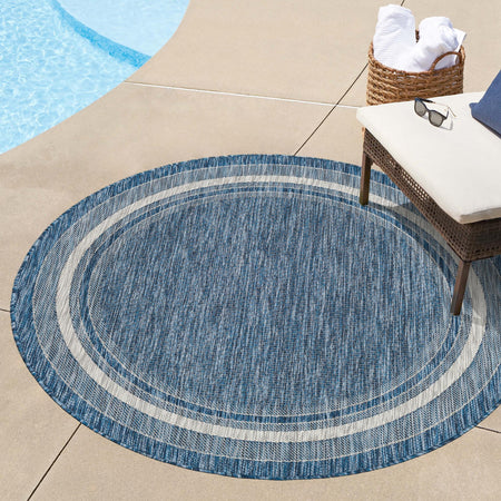 Terrace Fringe Collection Area Rug - Veranda (Blue)