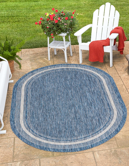 Terrace Fringe Collection Area Rug - Veranda (Blue)