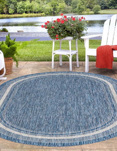 Terrace Fringe Collection Area Rug - Veranda (Blue)