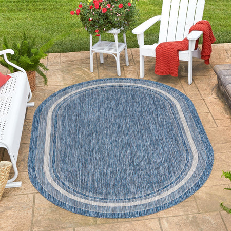 Terrace Fringe Collection Area Rug - Veranda (Blue)