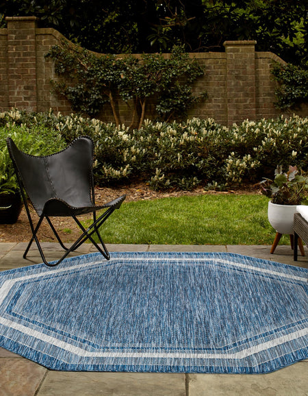 Terrace Fringe Collection Area Rug - Veranda (Blue)