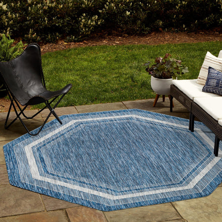 Terrace Fringe Collection Area Rug - Veranda (Blue)