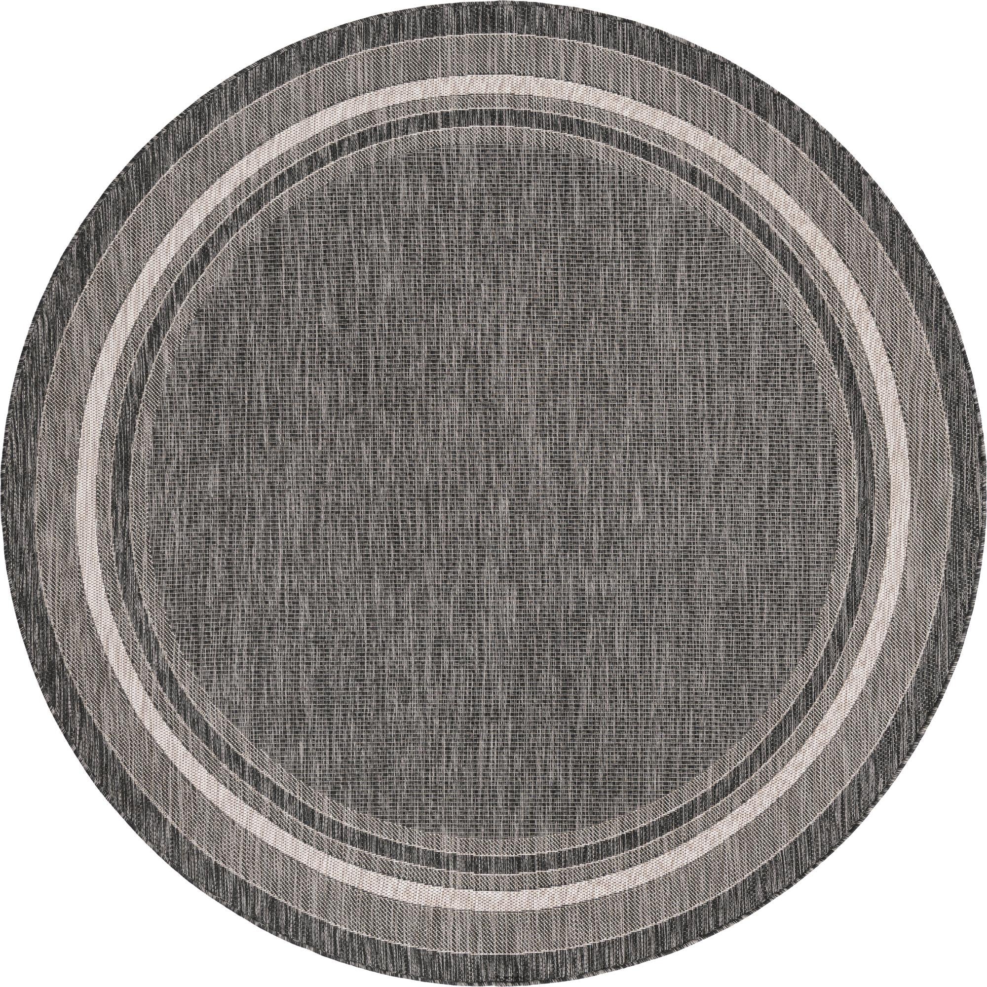 Terrace Fringe Collection Area Rug - Veranda (Black)