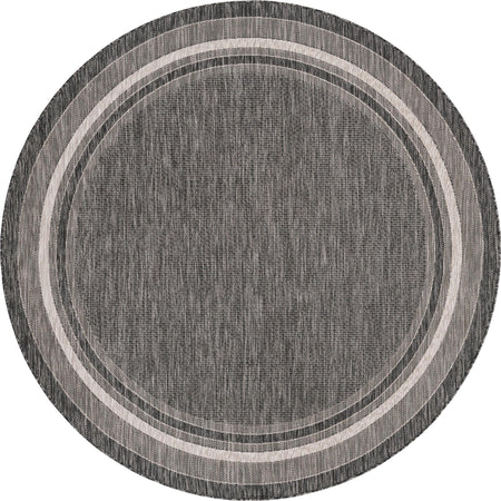 Terrace Fringe Collection Area Rug - Veranda (Black)