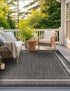 Terrace Fringe Collection Area Rug - Veranda (Black)