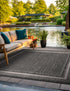 Terrace Fringe Collection Area Rug - Veranda (Black)