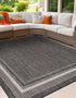 Terrace Fringe Collection Area Rug - Veranda (Black)