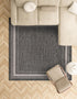 Terrace Fringe Collection Area Rug - Veranda (Black)