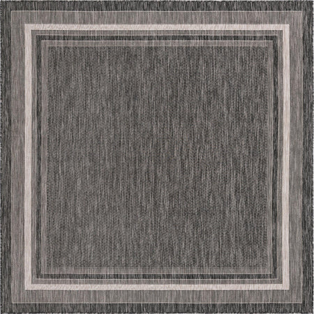 Terrace Fringe Collection Area Rug - Veranda (Black)