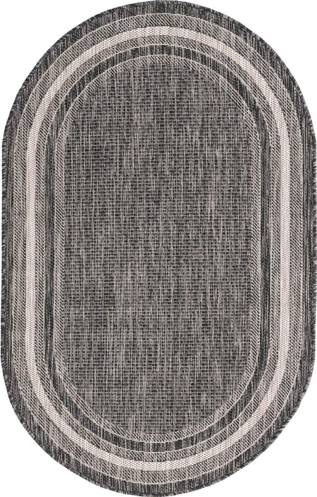 Terrace Fringe Collection Area Rug - Veranda (Black)