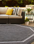 Terrace Fringe Collection Area Rug - Veranda (Black)