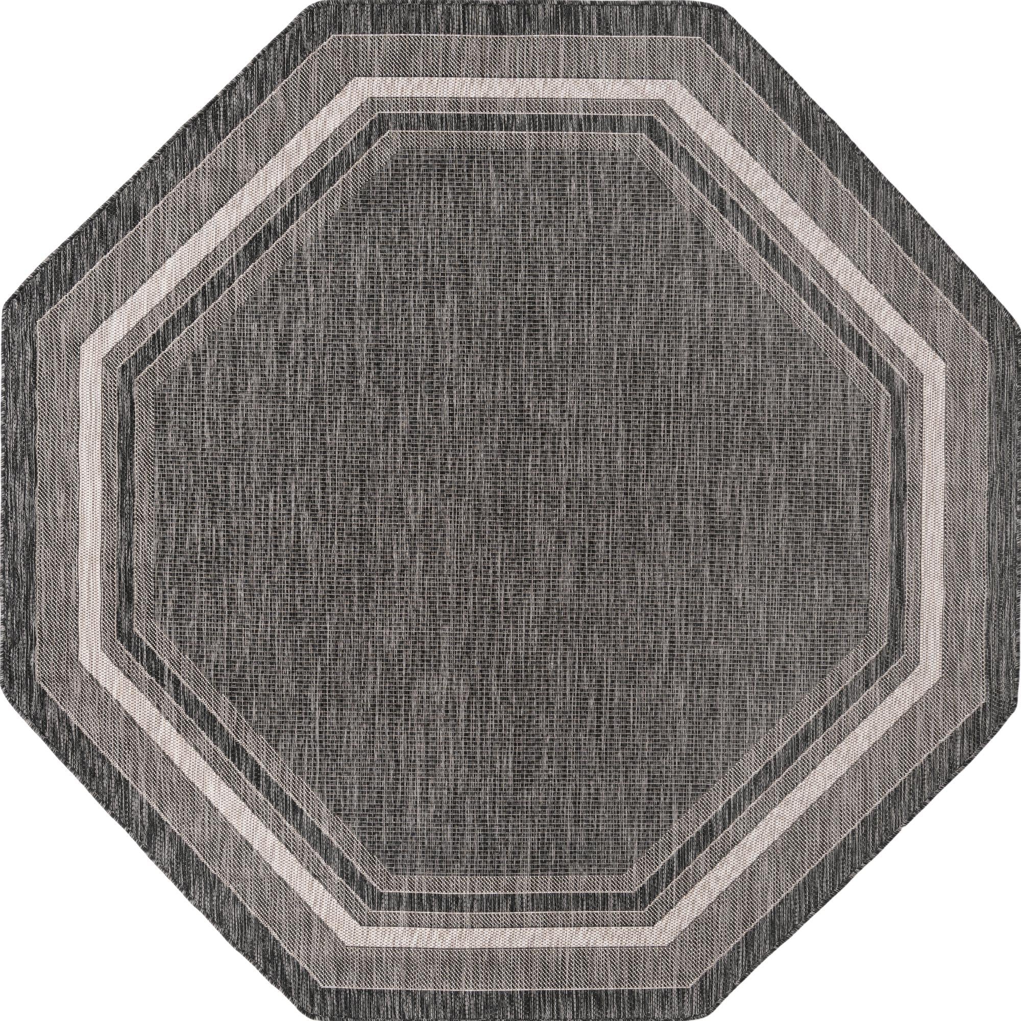 Terrace Fringe Collection Area Rug - Veranda (Black)