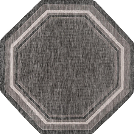 Terrace Fringe Collection Area Rug - Veranda (Black)