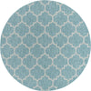 Garden Lattice Oasis Collection Area Rug - Arbor (Aquamarine) Round Aquamarine Main