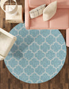 Garden Lattice Oasis Collection Area Rug - Arbor (Aquamarine) Round Aquamarine  lifestyle 54