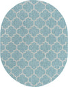 Garden Lattice Oasis Collection Area Rug - Arbor (Aquamarine) Oval Aquamarine Main