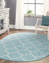 Garden Lattice Oasis Collection Area Rug - Arbor (Aquamarine) Oval Aquamarine  lifestyle 9